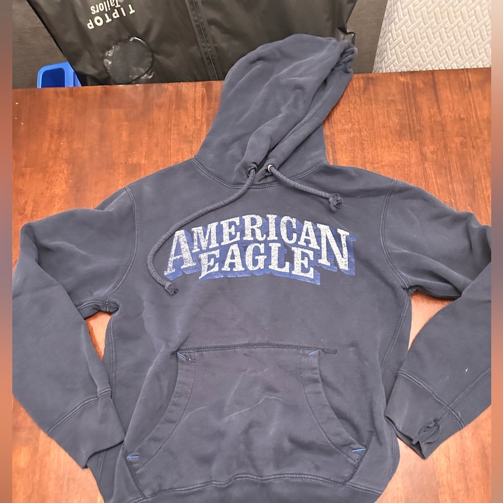 American Eagle Outfitters Men's Dark Blue Hoodie